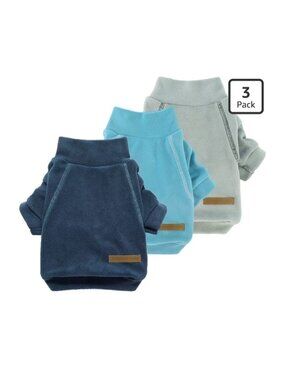 Fitwarm 3 Pack Fleece Dog Sweater S/M Turtleneck Winter Pullover Jacket